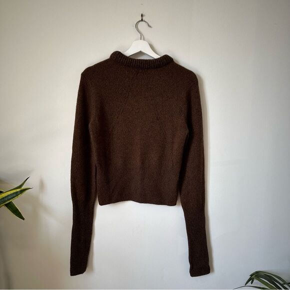 Rag & Bone Cashmere Pierce Slim Crew Sweater Chocolate Brown Multi Size L - Picture 4 of 7